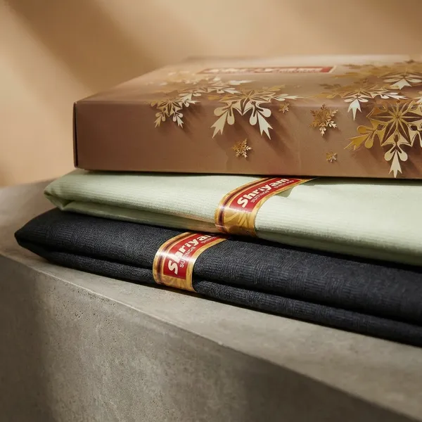 Shriyam_Green_And_Black_Poly_Cotton_Solid_Shirt_And_Trouser_Fabric_For_Men