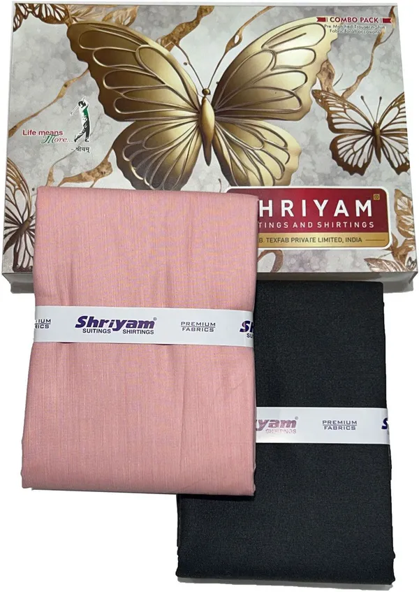 Shriyam_Pink_And_Grey_Poly_Cotton_Solid_Shirt_And_Trouser_Fabric_For_Men