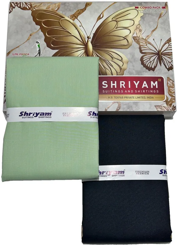 Shriyam_Green_And_Black_Poly_Cotton_Solid_Shirt_And_Trouser_Fabric_For_Men