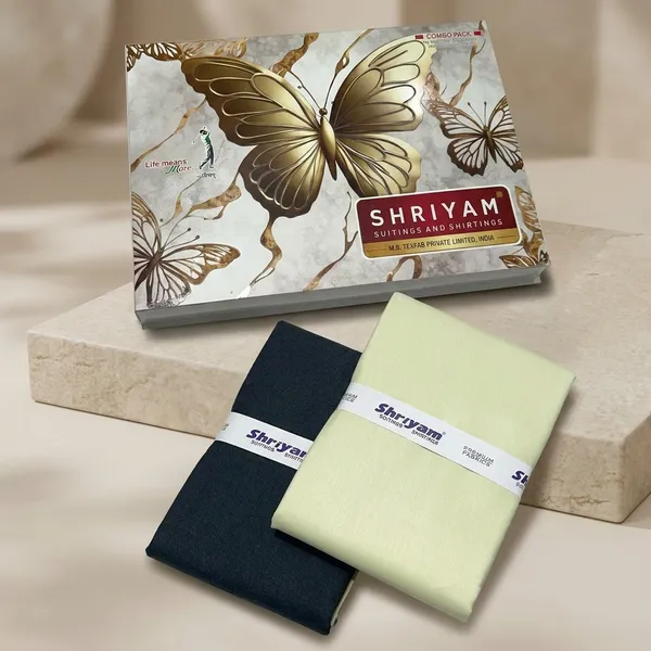 Shriyam_Yellow_And_Black_Poly_Cotton_Solid_Shirt_And_Trouser_Fabric_For_Men