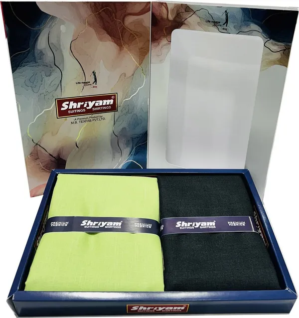 Shriyam_Green_And_Black_Poly_Cotton_Solid_Shirt_And_Trouser_Fabric_For_Men