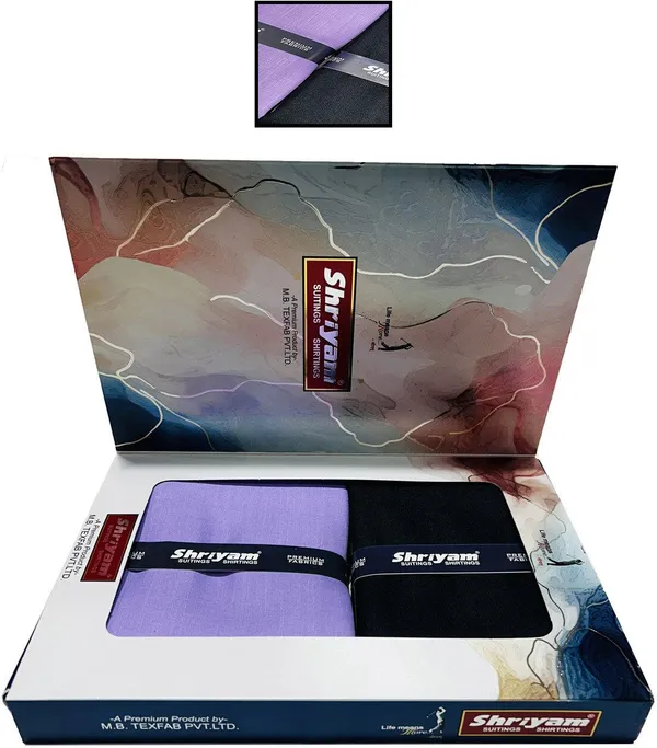 Shriyam_Purple_And_Black_Poly_Cotton_Solid_Shirt_And_Trouser_Fabric_For_Men