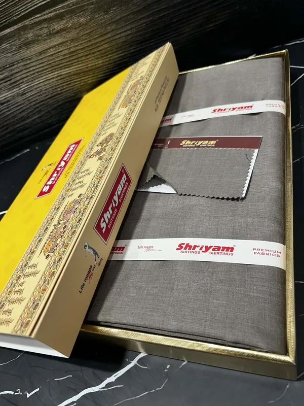 Shriyam_Brown_Poly_Cotton_Solid_Safari_Fabric_For_Men