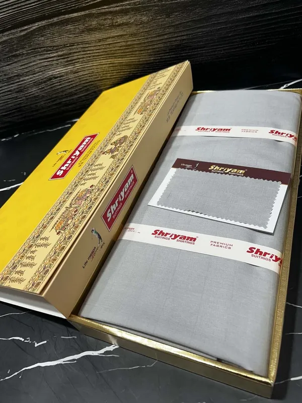 Shriyam_Grey_Poly_Cotton_Solid_Safari_Fabric_For_Men