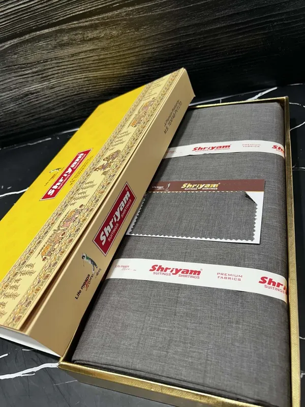 Shriyam_Grey_Poly_Cotton_Solid_Safari_Fabric_For_Men