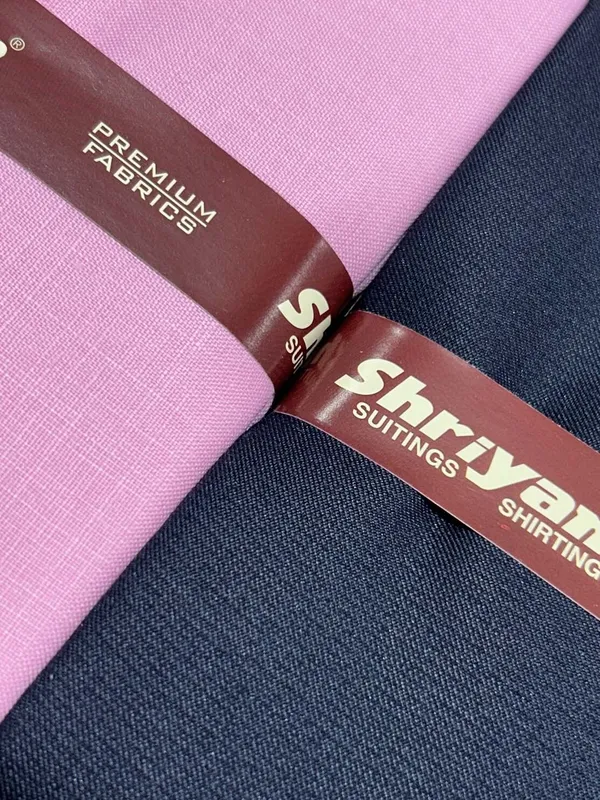 Shriyam_Pink_And_Black_Poly_Cotton_Checkered_Shirt_And_Trouser_Fabric_For_Men