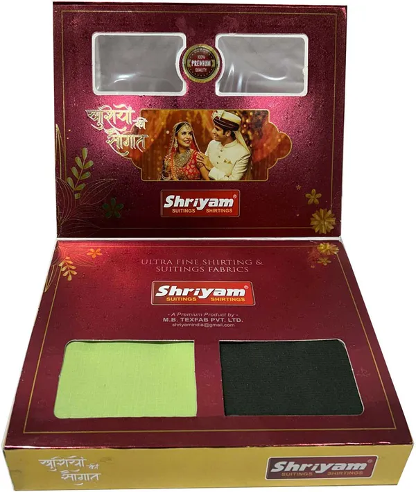 Shriyam_Green_And_Black_Poly_Cotton_Checkered_Shirt_And_Trouser_Fabric_For_Men