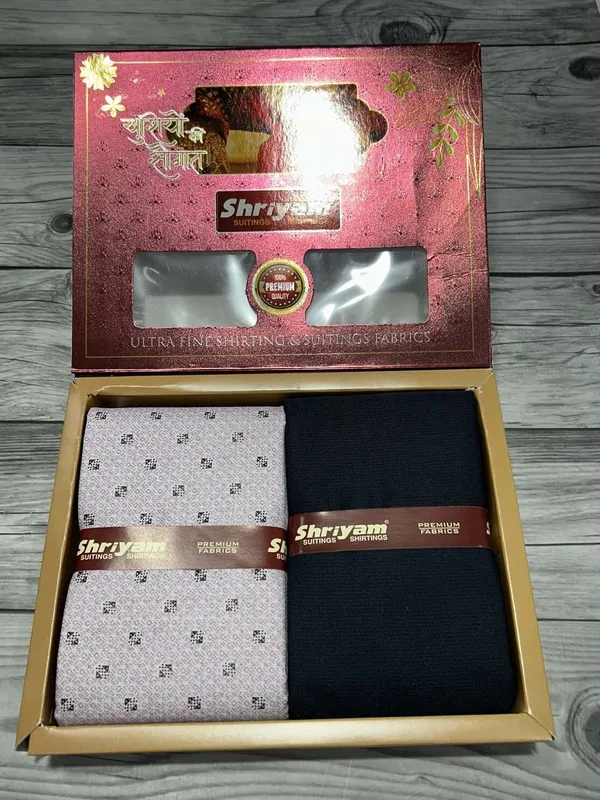 Shriyam_Multicolor_Poly_Cotton_Checkered_Shirt_And_Trouser_Fabric_For_Men