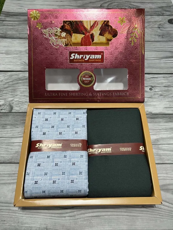 Shriyam_Multicolor_Poly_Cotton_Checkered_Shirt_And_Trouser_Fabric_For_Men