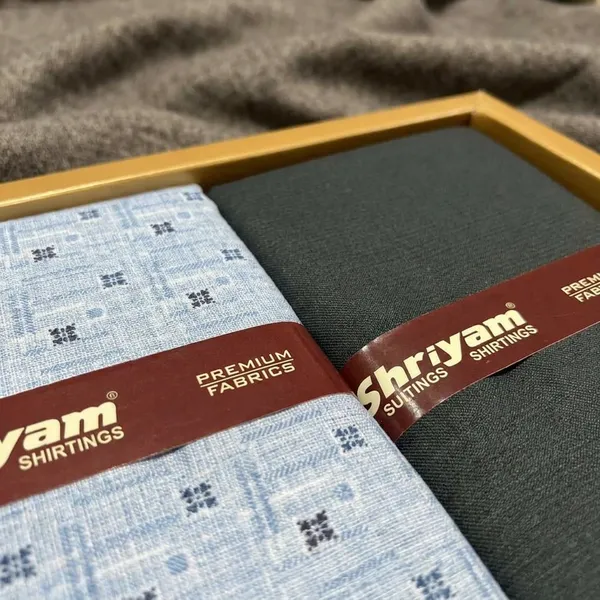 Shriyam_Multicolor_Poly_Cotton_Checkered_Shirt_And_Trouser_Fabric_For_Men