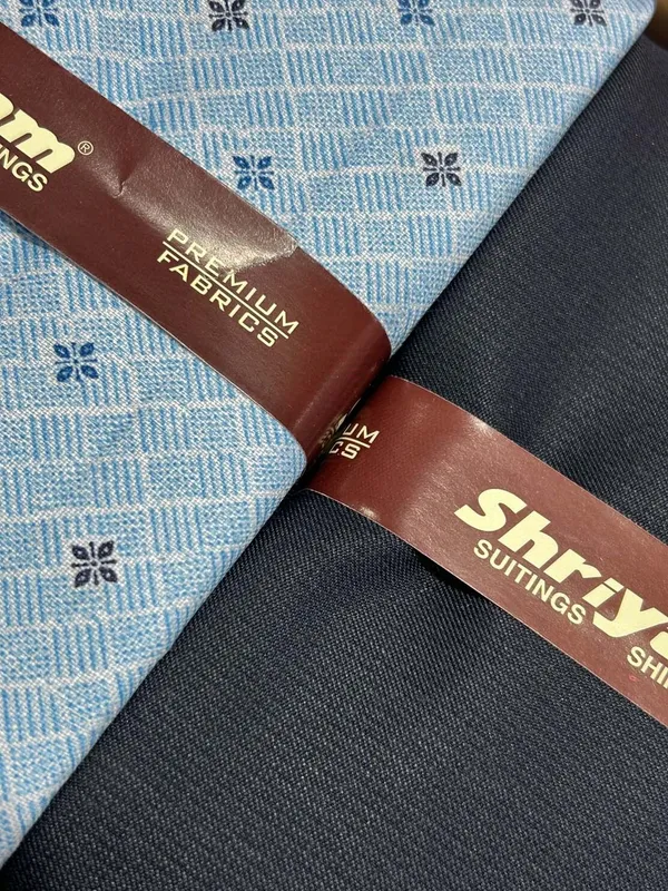 Shriyam_Multicolor_Poly_Cotton_Checkered_Shirt_And_Trouser_Fabric_For_Men