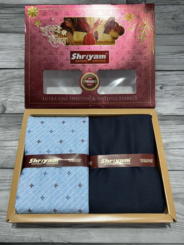 Shriyam_Multicolor_Poly_Cotton_Checkered_Shirt_And_Trouser_Fabric_For_Men