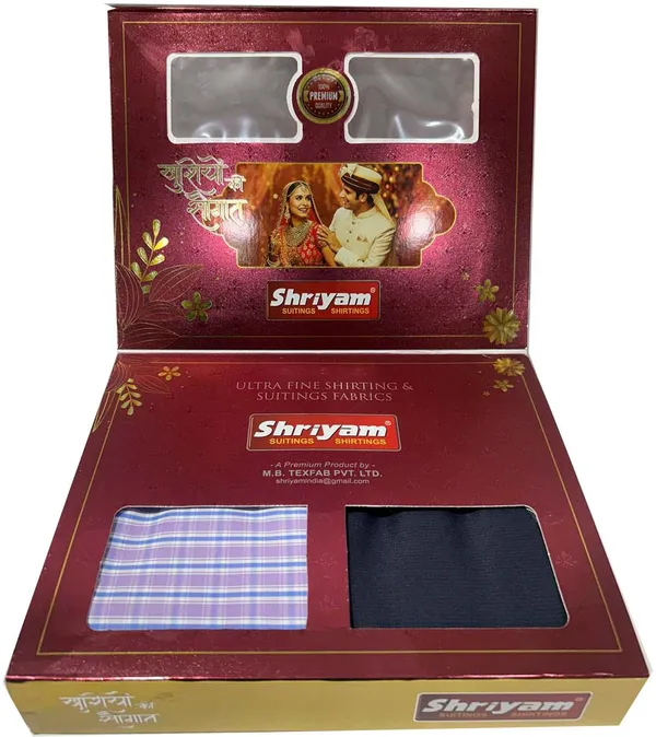 Shriyam_Multicolor_Poly_Cotton_Checkered_Shirt_And_Trouser_Fabric_For_Men