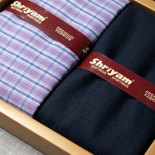 Shriyam_Multicolor_Poly_Cotton_Checkered_Shirt_And_Trouser_Fabric_For_Men