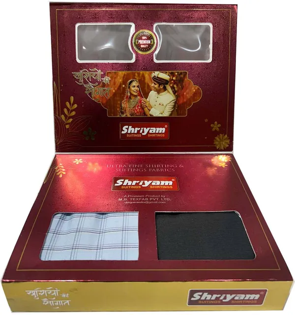 Shriyam_Multicolor_Poly_Cotton_Checkered_Shirt_And_Trouser_Fabric_For_Men