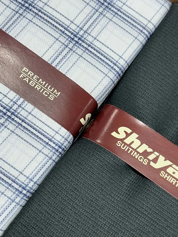 Shriyam_Multicolor_Poly_Cotton_Checkered_Shirt_And_Trouser_Fabric_For_Men