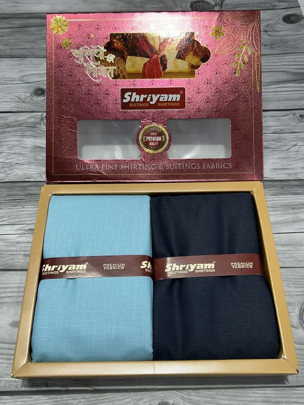 Shriyam_Blue_And_Black_Poly_Cotton_Checkered_Shirt_And_Trouser_Fabric_For_Men