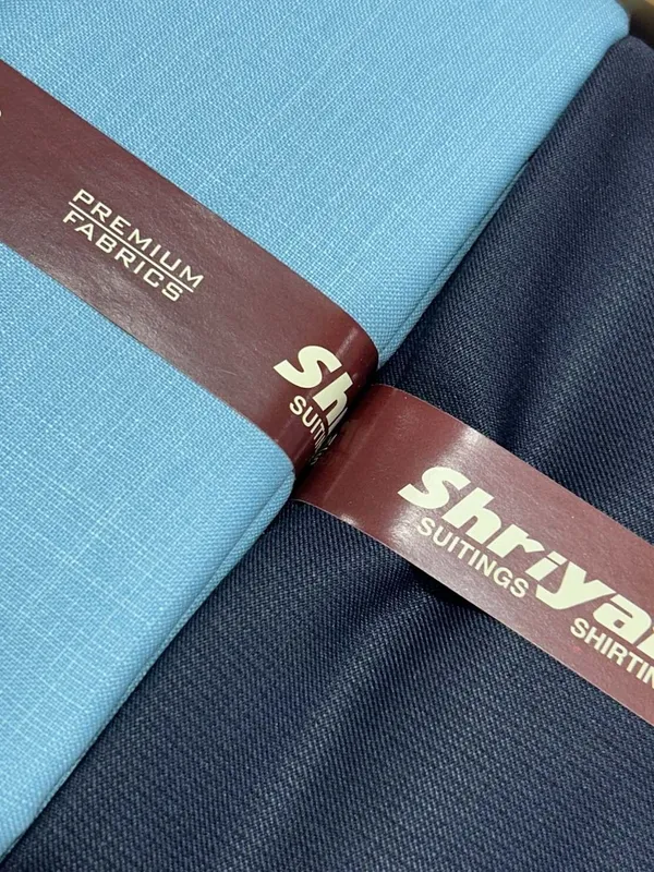 Shriyam_Blue_And_Black_Poly_Cotton_Checkered_Shirt_And_Trouser_Fabric_For_Men