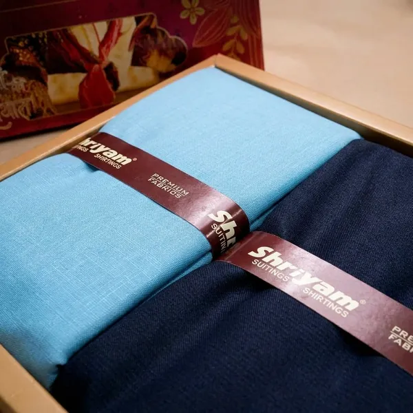 Shriyam_Blue_And_Black_Poly_Cotton_Checkered_Shirt_And_Trouser_Fabric_For_Men