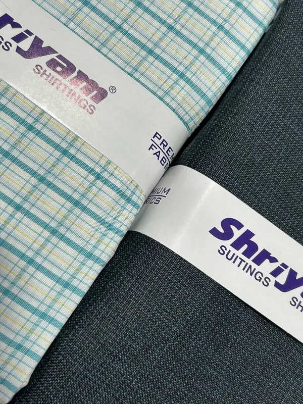 Shriyam_Multicolor_Poly_Cotton_Checkered_Shirt_And_Trouser_Fabric_For_Men