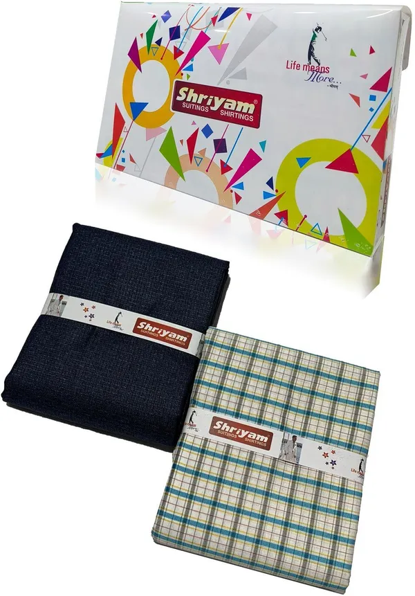 Shriyam_Multicolor_Poly_Cotton_Checkered_Striped_Shirt_And_Trouser_Fabric_For_Men