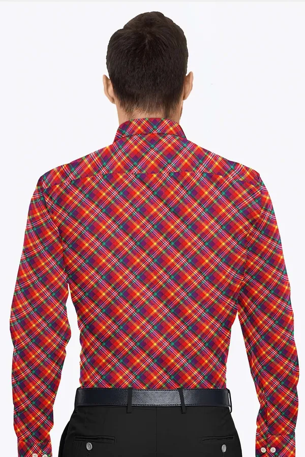 Red_Cotton_Blend_Checkered_Shirt_Formen