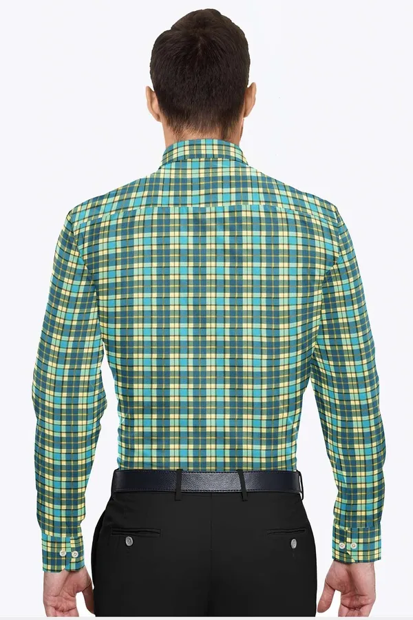 Green_And_Yellow_Cotton_Blend_Digital_Print_Shirt_Formen