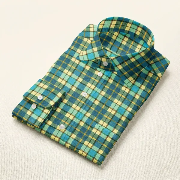 Green_And_Yellow_Cotton_Blend_Digital_Print_Shirt_Formen