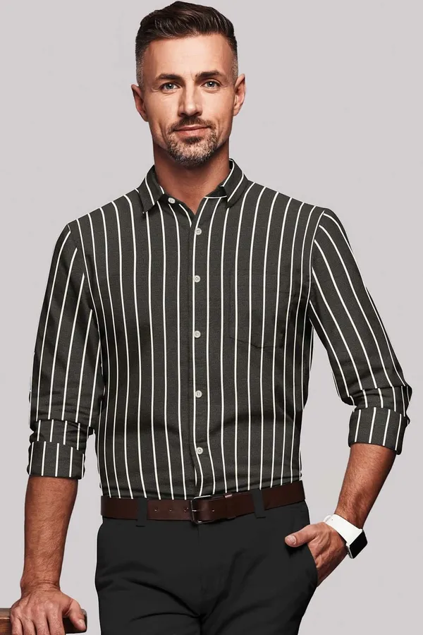 Black_And_White_Cotton_Blend_Striped_Shirt_Formen