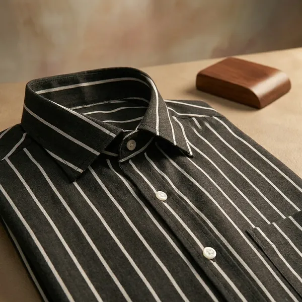 Black_And_White_Cotton_Blend_Striped_Shirt_Formen