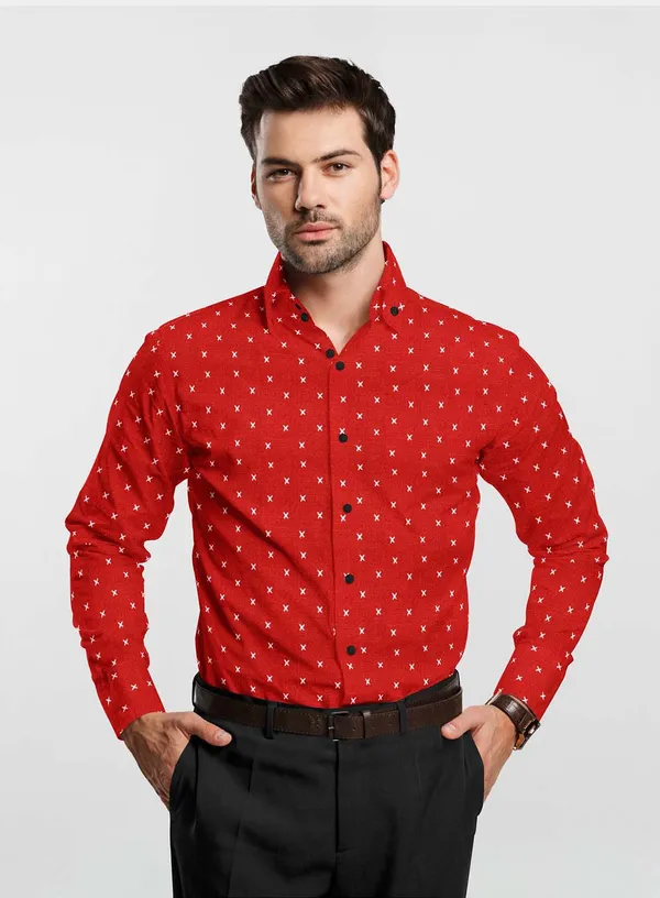 Red_Cotton_Blend_Graphic_Print_Shirt_Formen