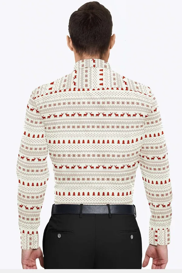 White_And_Red_Cotton_Blend_Digital_Print_Shirt_Formen