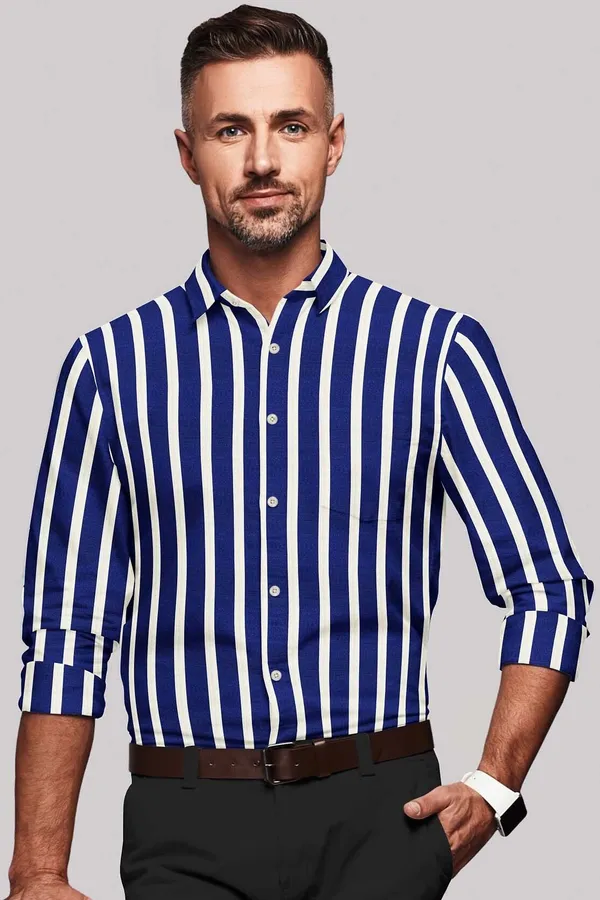 Dark_Blue_And_White_Cotton_Blend_Digital_Print_Shirt_Formen