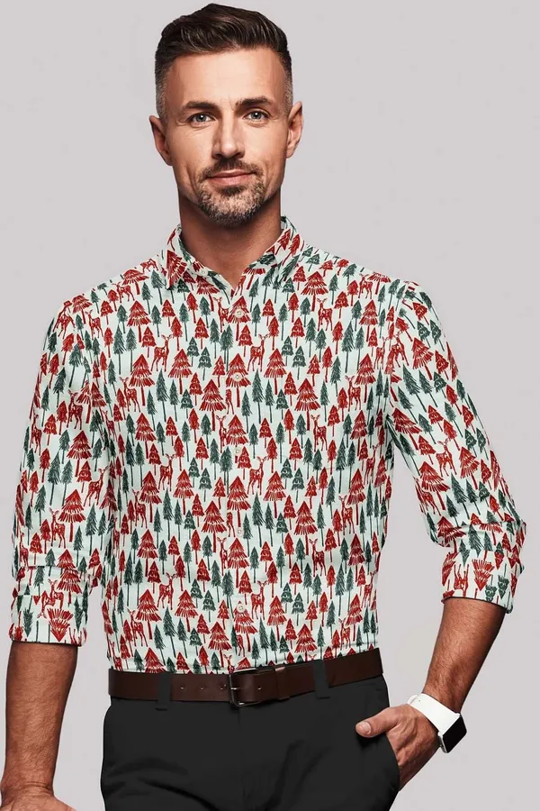 Green_And_Maroon_And_Light_Green_Cotton_Blend_Digital_Print_Shirt_Formen