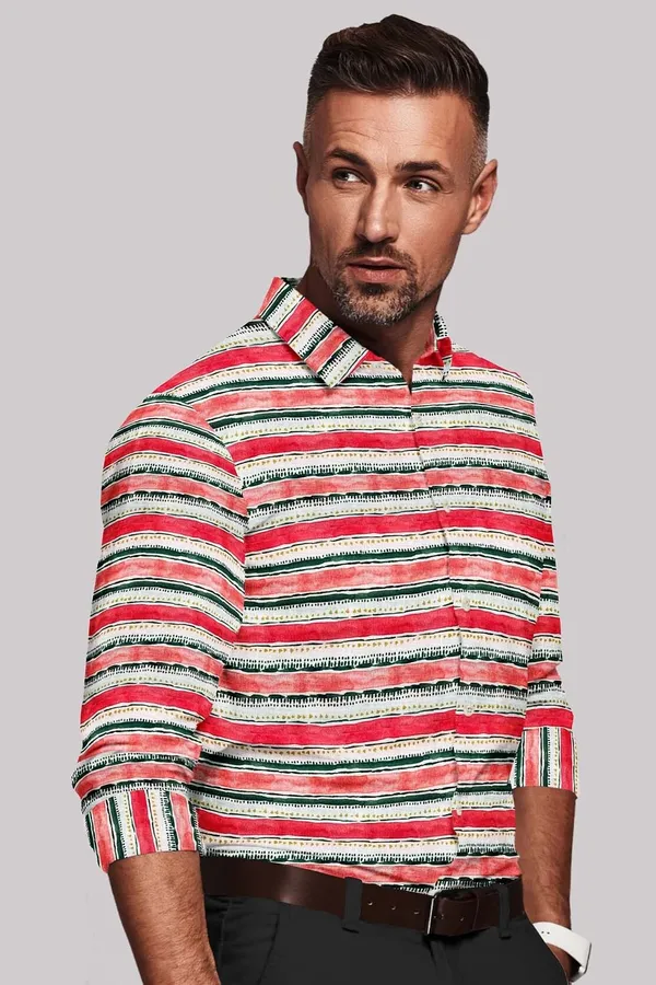 Red_And_White_Cotton_Blend_Digital_Print_Shirt_Formen