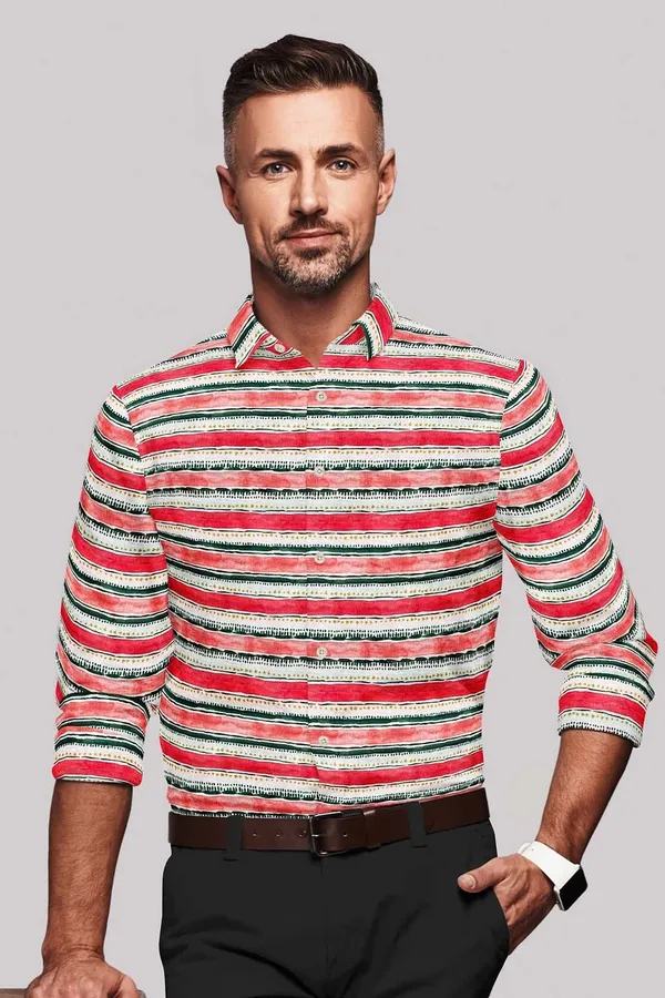 Red_And_White_Cotton_Blend_Digital_Print_Shirt_Formen