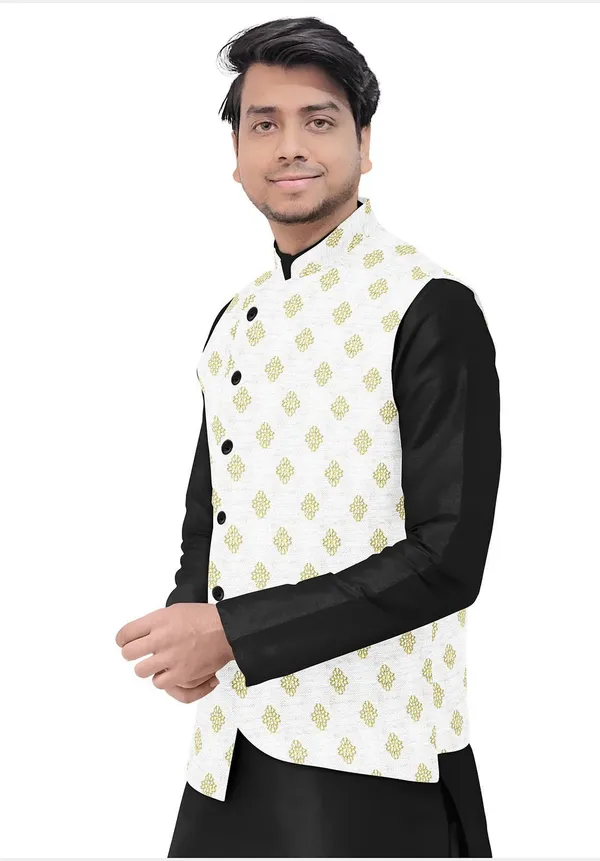 Beige_Jacquard_Printed_Waistcoat_For_Men