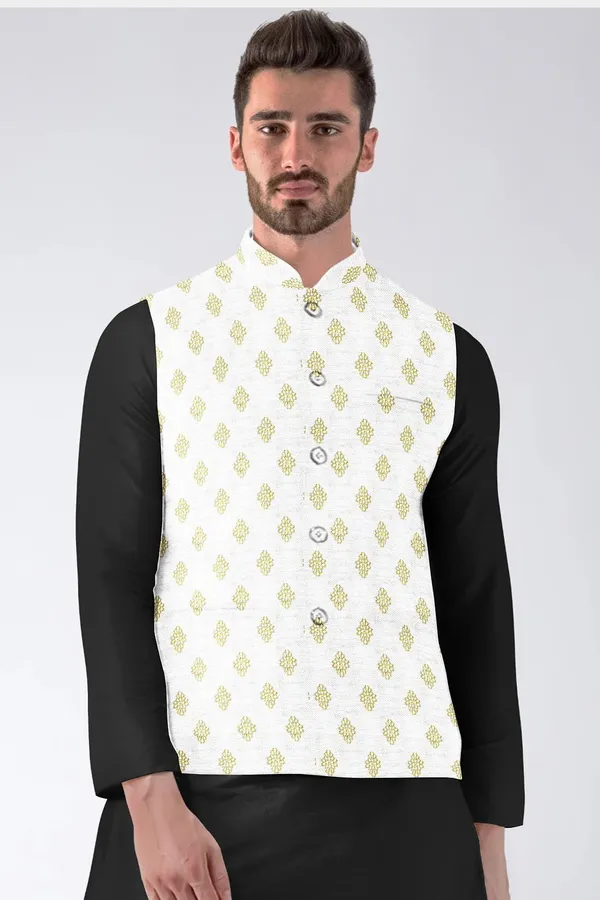 Beige_Jacquard_Printed_Waistcoat_For_Men