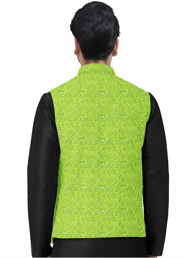 Green_Jacquard_Printed_Waistcoat_For_Men