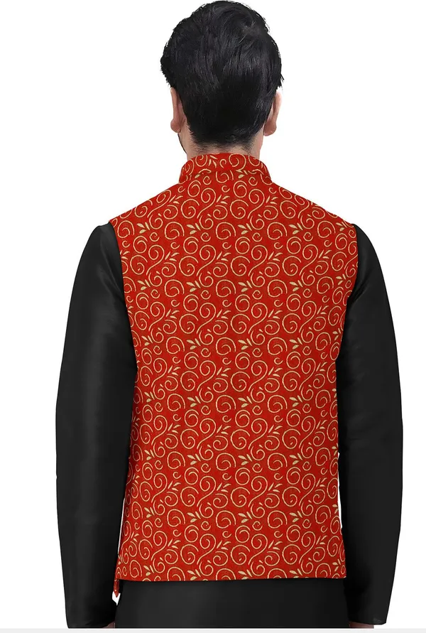 Red_Jacquard_Printed_Waistcoat_For_Men