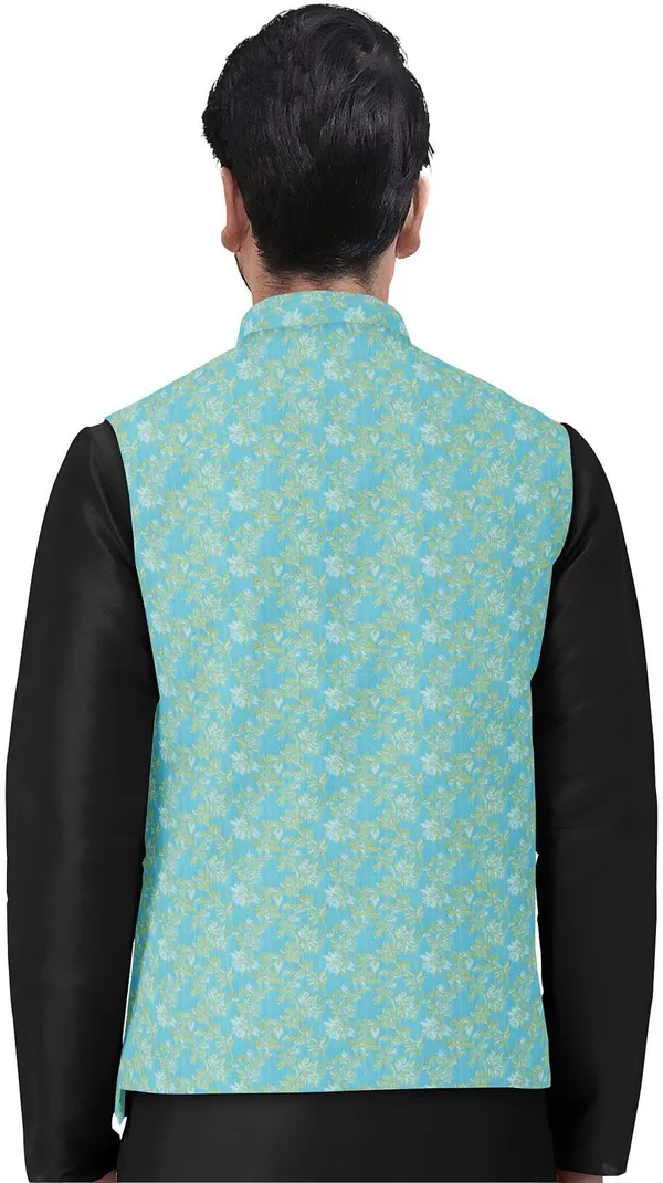 Blue_Jacquard_Printed_Waistcoat_For_Men