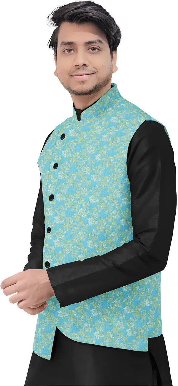 Blue_Jacquard_Printed_Waistcoat_For_Men