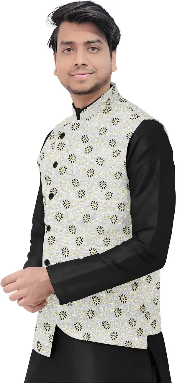 Silver_Jacquard_Printed_Waistcoat_For_Men