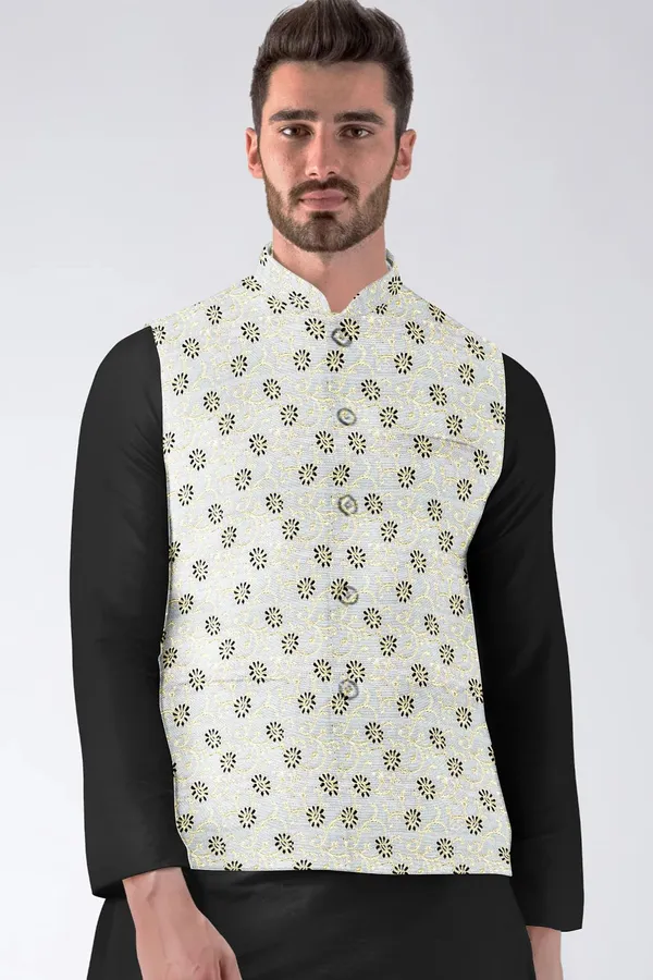 Silver_Jacquard_Printed_Waistcoat_For_Men