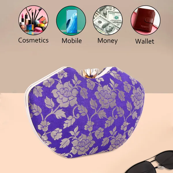 Purple_Banarasi_Jacquard_Clutch_Bag_For_Women