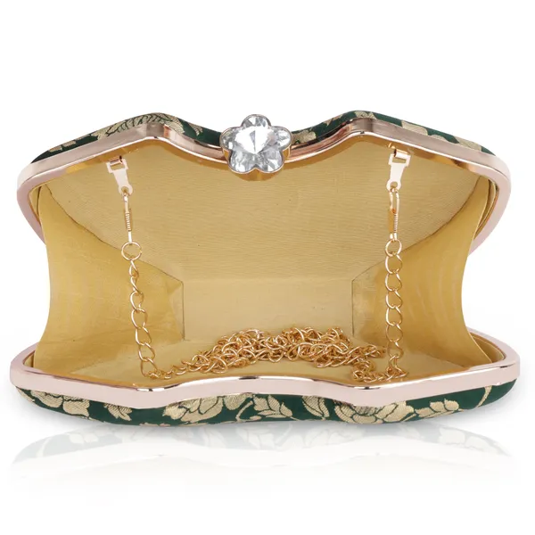 Green_And_White_And_Gold_Banarasi_Jacquard_Clutch_Bag_For_Women_Pack_Of_2