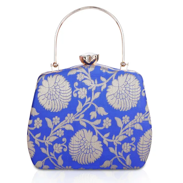 Royal_Blue_Banarasi_Jacquard_Clutch_Bag_For_Women