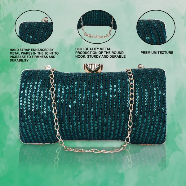 Green_Sequence_Work_Clutch_Bag_For_Women