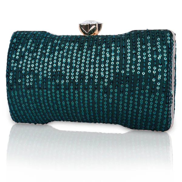 Green_Sequence_Work_Clutch_Bag_For_Women