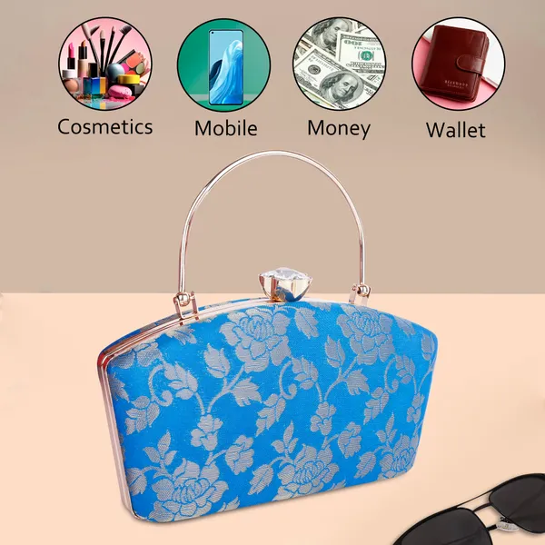 Blue_Banarasi_Jacquard_Clutch_Bag_For_Women